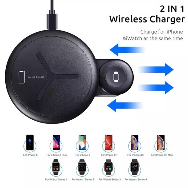Grote foto drphone reform inklapbare 2 in 1 wireless qi lader draadloos laden voor apple watch en iphone telecommunicatie opladers en autoladers