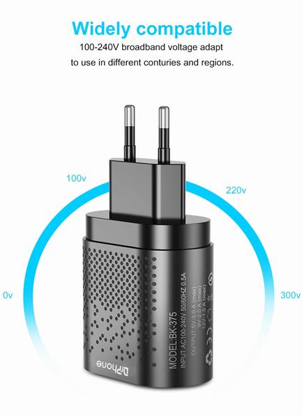 Grote foto drphone halo2 snel lader thuislader 4 poorten 48w lader usb 3.1a qc 3.0 tablet smartphone telecommunicatie opladers en autoladers