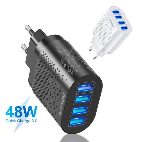 Grote foto drphone halo2 snel lader thuislader 4 poorten 48w lader usb 3.1a qc 3.0 tablet smartphone telecommunicatie opladers en autoladers