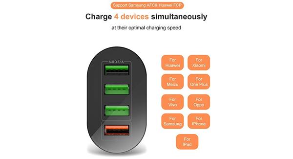 Grote foto drphone halo2 snel lader thuislader 4 poorten 48w lader usb 3.1a qc 3.0 tablet smartphone telecommunicatie opladers en autoladers