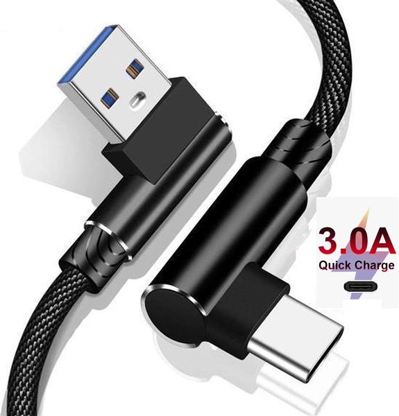 Grote foto drphone d9 type c usb c dubbele 90 haakse nylon gevlochten 3a kabel 2 meter datasynchronisatie telecommunicatie opladers en autoladers
