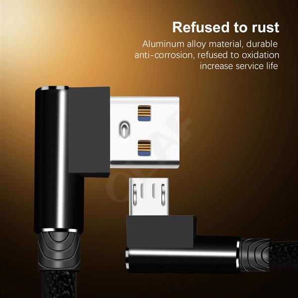 Grote foto drphone d9 micro usb dubbele 90 haakse nylon gevlochten 3a kabel 2 meter datasynchronisatie sn telecommunicatie opladers en autoladers