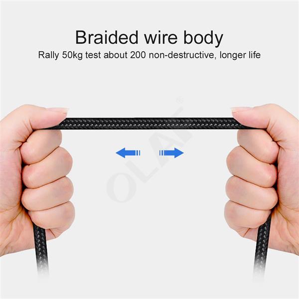 Grote foto drphone d9 lightning dubbele 90 haakse nylon gevlochten 3.0a kabel 1 meter datasynchronisatie telecommunicatie opladers en autoladers