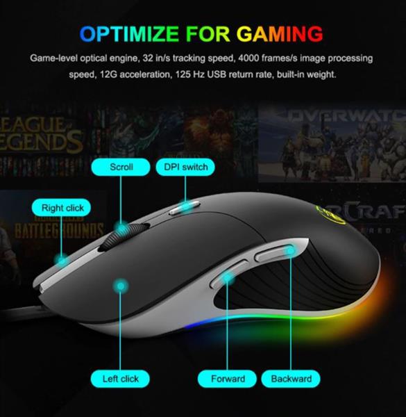 Grote foto elementkey imx6 hoogwaardig professionele gaming usb bedrade muis rgb verlichting 6400 dpi 6 k computers en software overige computers en software