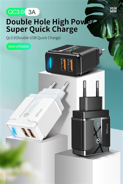 Grote foto drphone halo3 18w dubbele qualcom 3.0 quick charge thuislader adapter snel lader fast charge telecommunicatie opladers en autoladers