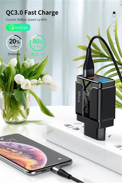 Grote foto drphone halo3 18w dubbele qualcom 3.0 quick charge thuislader adapter snel lader fast charge telecommunicatie opladers en autoladers