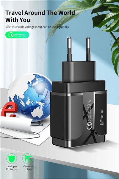 Grote foto drphone halo3 18w dubbele qualcom 3.0 quick charge thuislader adapter snel lader fast charge telecommunicatie opladers en autoladers