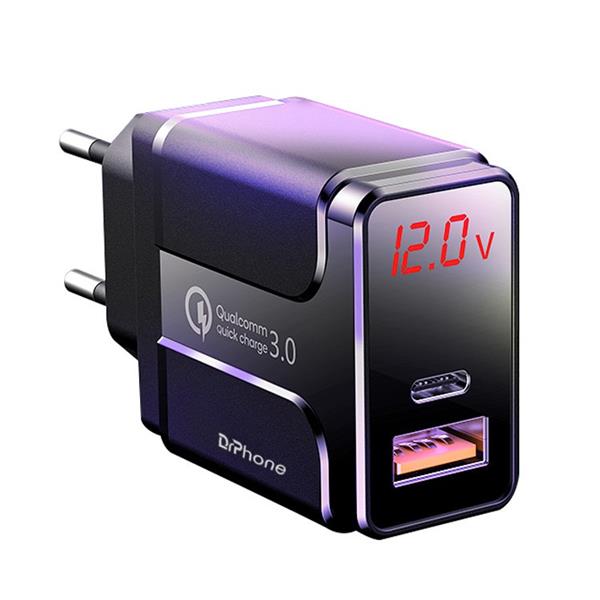 Grote foto drphone halo5 qualcom 3.0 quick charge 18w thuislader met pd qc3.0 type c fast charger led display telecommunicatie opladers en autoladers