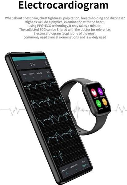 Grote foto drphone epsilon sport smartwatch met always on display temperatuur zuurstofmeter ecg hartslagm kleding dames horloges