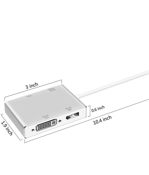 Grote foto drphone ddh1 hub 4 in 1 usb c naar hdmi vga dvi dp type c hd converter adapter voor macbook wi computers en software overige computers en software