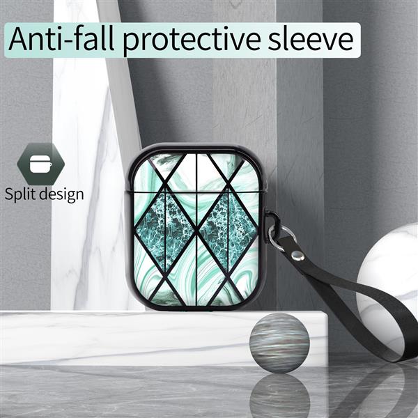 Grote foto drphone pl2 airpods marmer patroon case beschermende case silicone tpu cover zwart zilve telecommunicatie mobieltjes