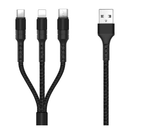 Grote foto drphone mx2 nylon gevlochten 3 in 1 lightning micro usb type c 5a snelle usb data oplaadkabel zw telecommunicatie opladers en autoladers