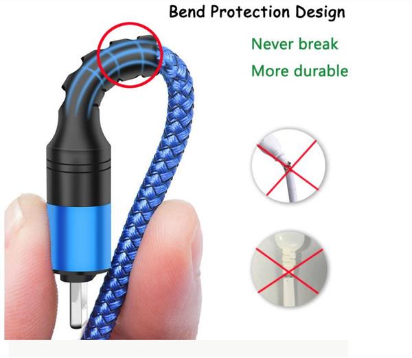 Grote foto drphone mx2 nylon gevlochten 3 in 1 lightning micro usb type c 5a snelle usb data oplaadkabel zw telecommunicatie opladers en autoladers