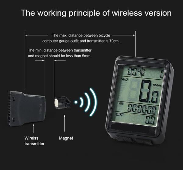 Grote foto drphone fcs5 draadloze fietscomputer snelheidsmeter kilometerstand teller stopwatch odo en me computers en software overige computers en software