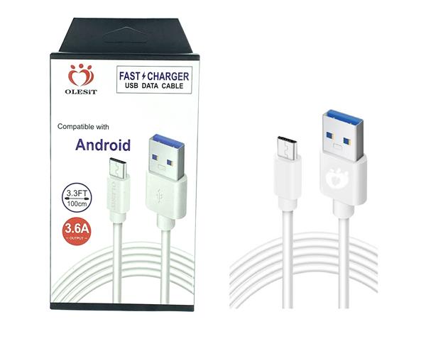 Grote foto olesit micro usb 1 meter fast charge 3.6a snelle oplaadkabel veilig laden data sync transfer telecommunicatie opladers en autoladers