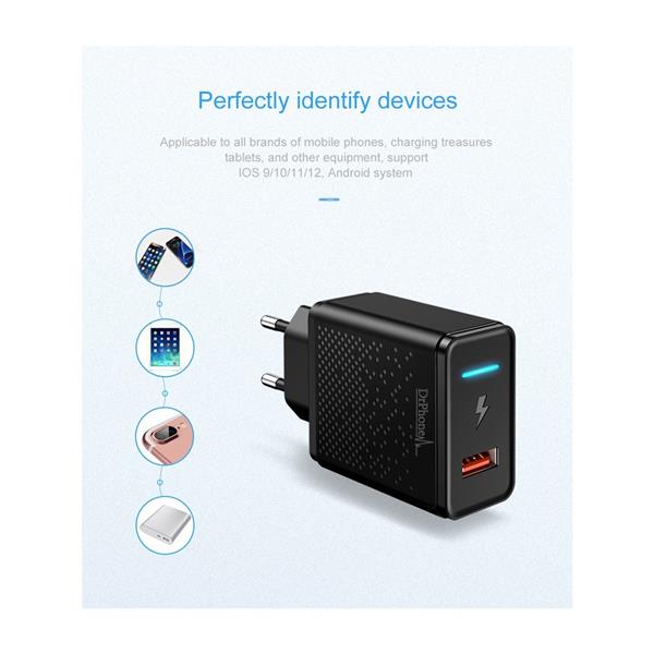 Grote foto 1 pack gecertificeerde drphone 12w 1m 2m lightning kabel oplader geschikt voor o.a. iphone telecommunicatie opladers en autoladers