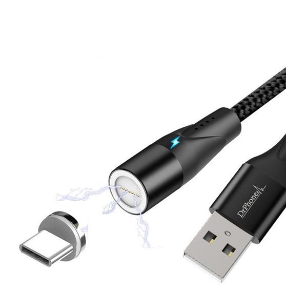 Grote foto drphone sc3 magnetische 360 type c 5a usb c kabel snel opladen dataoverdracht met led 1m huawe telecommunicatie opladers en autoladers