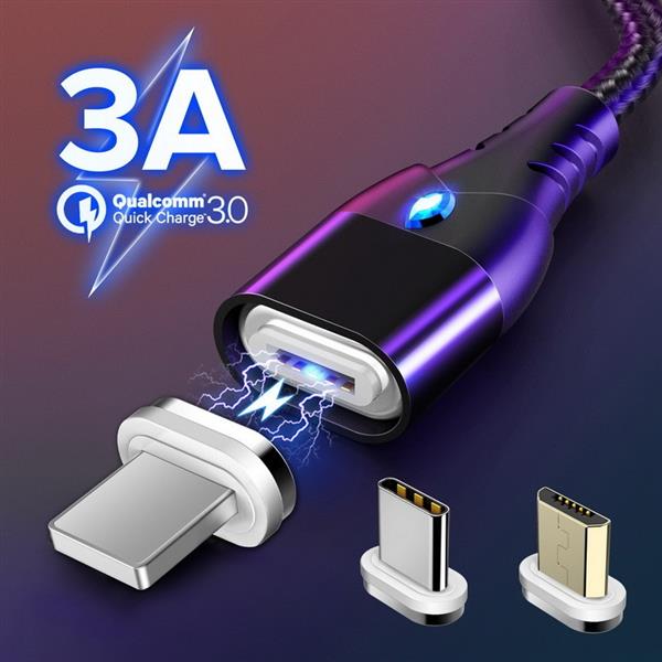 Grote foto drphone echo series 3 in 1 magnetische micro usb usb c lightning 3a snellader 2m oplaadkabel d telecommunicatie opladers en autoladers