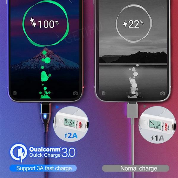 Grote foto drphone echo series 3 in 1 magnetische micro usb usb c lightning 3a snellader 2m oplaadkabel d telecommunicatie opladers en autoladers