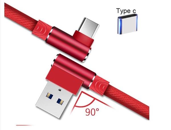 Grote foto drphone d9 type c usb c dubbele 90 haakse nylon gevlochten 2.4a kabel 2 meter datasynchronisatie telecommunicatie opladers en autoladers