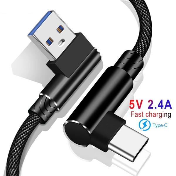 Grote foto drphone d9 type c usb c dubbele 90 haakse nylon gevlochten 2.4a kabel 2 meter datasynchronisatie telecommunicatie opladers en autoladers