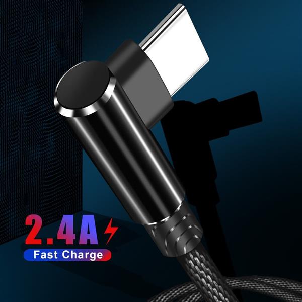 Grote foto drphone d9 type c usb c dubbele 90 haakse nylon gevlochten 2.4a kabel 2 meter datasynchronisatie telecommunicatie opladers en autoladers