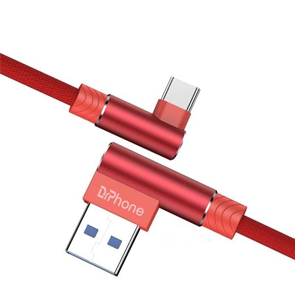 Grote foto drphone d9 type c usb c dubbele 90 haakse nylon gevlochten 3a kabel 1 meter datasynchronisatie telecommunicatie opladers en autoladers