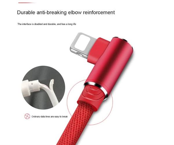 Grote foto drphone d9 pro lightning dubbele 90 haakse nylon gevlochten 3.0a kabel 2 meter datasynchronisati telecommunicatie opladers en autoladers