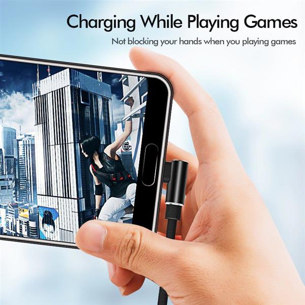 Grote foto drphone d9 lightning dubbele 90 haakse nylon gevlochten 3.0a kabel 1 meter datasynchronisatie telecommunicatie opladers en autoladers