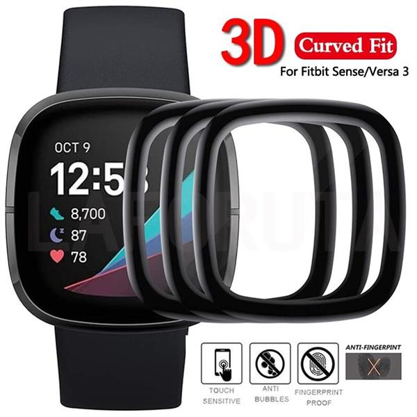 Grote foto drphone protec pro geschikt voor fitbit versa 3 4 sense pc pmma folie 3d volledige beschermi kleding dames horloges