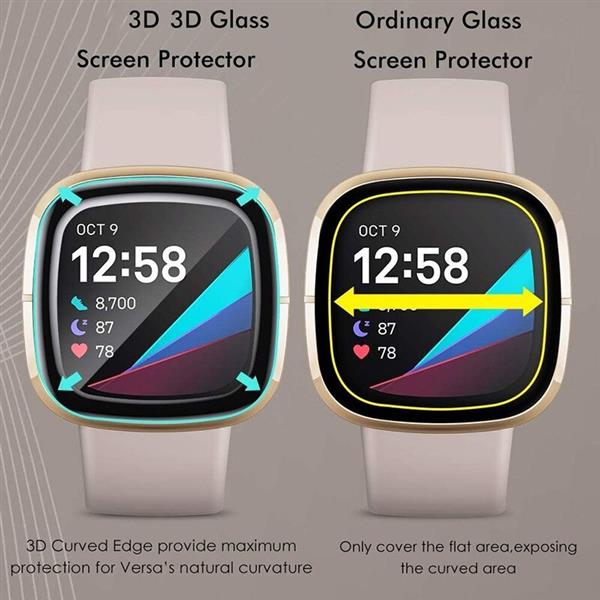 Grote foto drphone protec pro geschikt voor fitbit versa 3 4 sense pc pmma folie 3d volledige beschermi kleding dames horloges