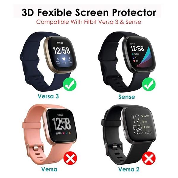 Grote foto drphone protec pro geschikt voor fitbit versa 3 4 sense pc pmma folie 3d volledige beschermi kleding dames horloges