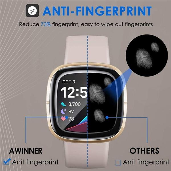 Grote foto drphone protec pro geschikt voor fitbit versa 3 4 sense pc pmma folie 3d volledige beschermi kleding dames horloges