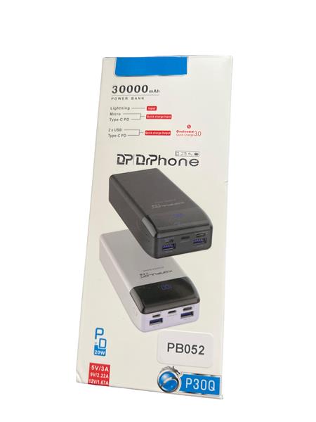 Grote foto drphone pw4 powerbank 30000mah 22.5w draagbare oplader usb c pd 20w met digitale lcd scherm 2 telecommunicatie opladers en autoladers