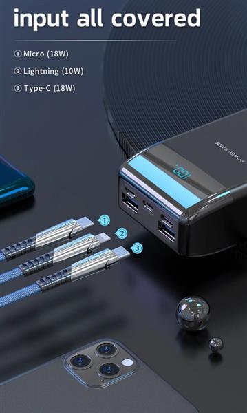 Grote foto drphone pw4 powerbank 30000mah 22.5w draagbare oplader usb c pd 20w met digitale lcd scherm 2 telecommunicatie opladers en autoladers