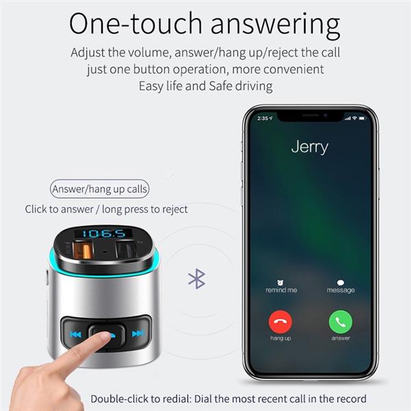 Grote foto drphone hf1 handsfree gesprekken autolader bluetooth rgb led fm transmitter voltage dete telecommunicatie opladers en autoladers