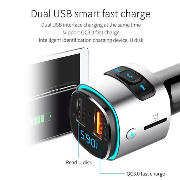 Grote foto drphone hf1 handsfree gesprekken autolader bluetooth rgb led fm transmitter voltage dete telecommunicatie opladers en autoladers