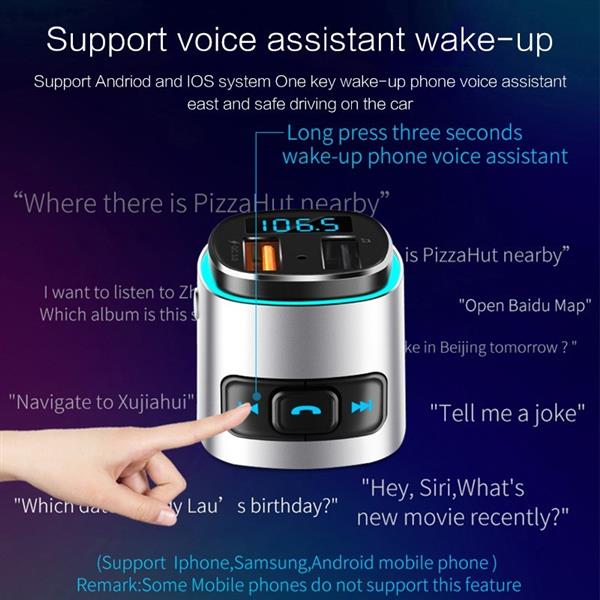 Grote foto drphone hf1 handsfree gesprekken autolader bluetooth rgb led fm transmitter voltage dete telecommunicatie opladers en autoladers