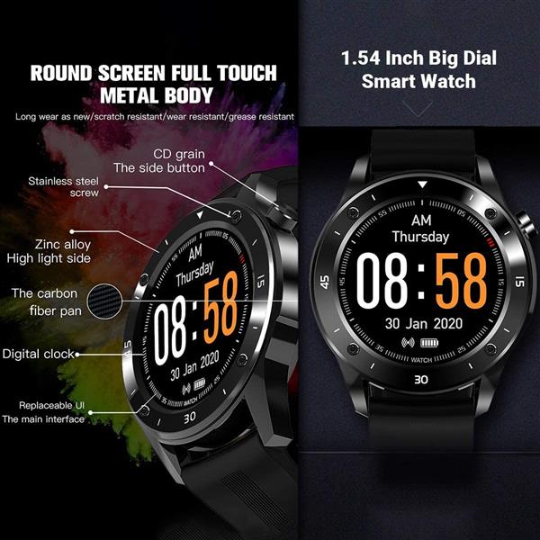 Grote foto drphone puresport x3 metalen smartwatch stappenteller notificaties stopwatch voor apple ip kleding dames horloges
