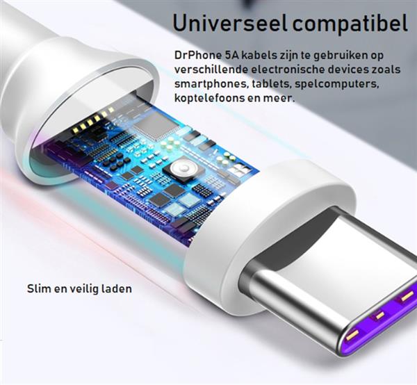 Grote foto drphone sc1 usb c supercharge kabel voor huawei xiaomi 5a output data oplaad kabel 3 met telecommunicatie opladers en autoladers