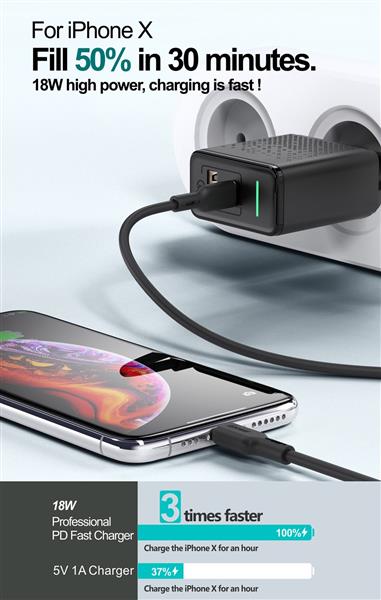 Grote foto drphone halo7c 18w qualcom 3.0 quick charge thuislader usb c input snel lader met intelligente telecommunicatie opladers en autoladers