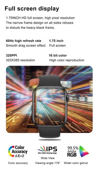 Grote foto drphone epsilon x smartwatch 1.78 inch kleurenscherm belfunctie hartslagmeter voor mannen en v kleding dames horloges