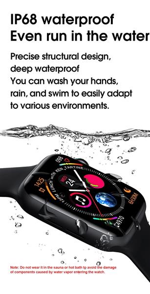 Grote foto drphone epsilon3 smartwatch 1.75 ips display 44mm thermometer notificaties sporthorloge v kleding dames horloges