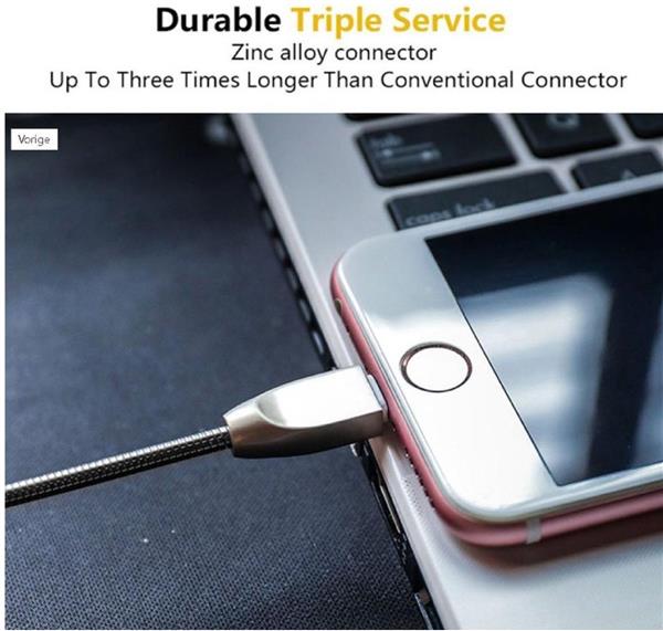 Grote foto drphone halom1 18w snellader metalen usb c kabel anti knik led indicator 1 meter zwart telecommunicatie opladers en autoladers