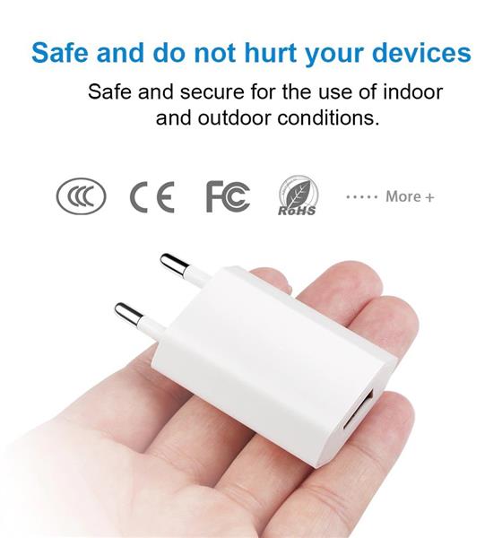 Grote foto usb lader stekker compacte oplader wit telecommunicatie opladers en autoladers