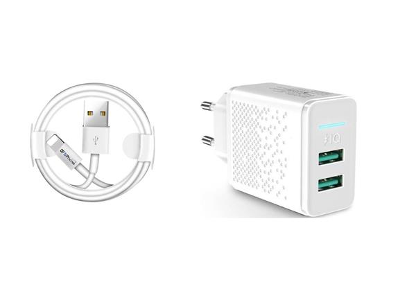 Grote foto drphone acc02 iq smart 2 poort lader gecertificeerde 3 meter lightning naar usb kabel telecommunicatie opladers en autoladers