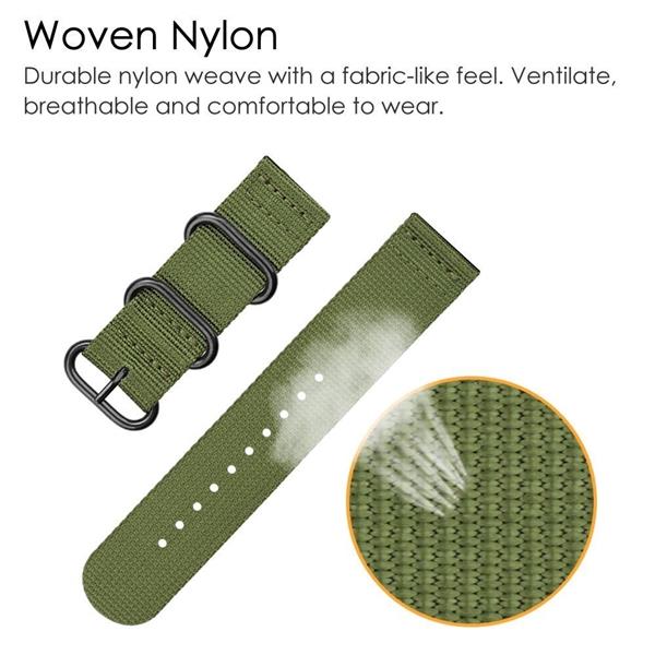 Grote foto drphone swb1 smart watch bandje roestvrij staal gesp nylon 20mm groen kleding dames horloges