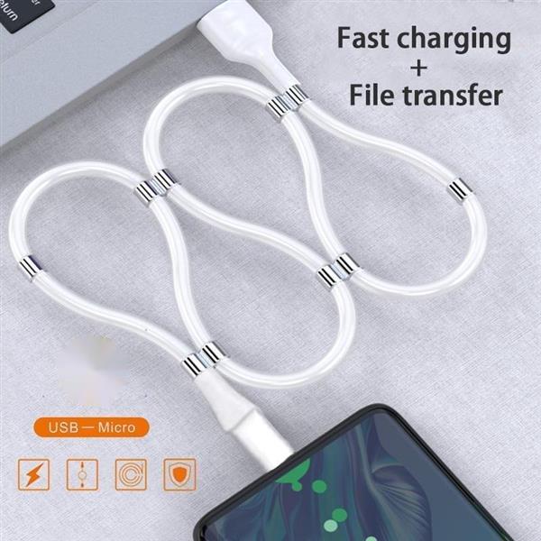 Grote foto drphone mag1 usb c 3a kabel type c magnetisch oprolsysteem 1 meter oplaadkabel zwart telecommunicatie opladers en autoladers