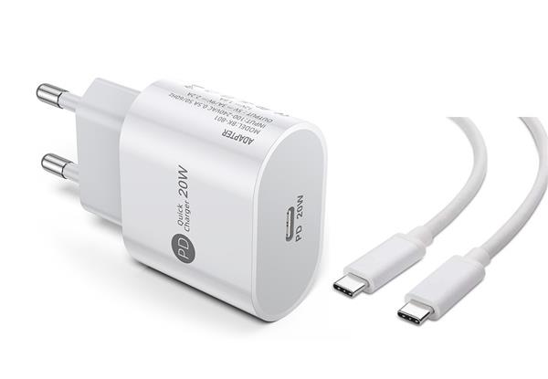 Grote foto drphone pdtc2 20w thuislader 1m usb c naar usb c fastcharge powerdelivery pd kabel voor o.a sa telecommunicatie opladers en autoladers