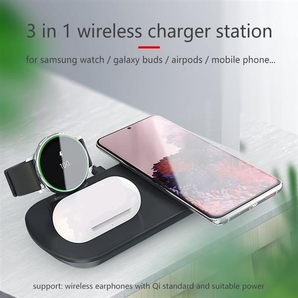 Grote foto drphone sqi1 draadloze lader qi oplaadstation 3 in 1 lader voor samsung gear active samsun telecommunicatie opladers en autoladers